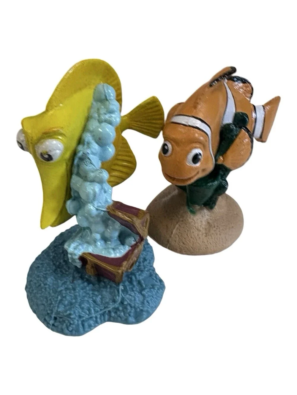 Disney Pixar Finding Nemo Lot Of 2 Toy Figurines Cake Toppers Marlin & Bubbles